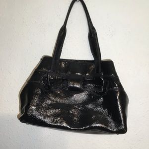 Kate Spade black patent leather shoulder bag